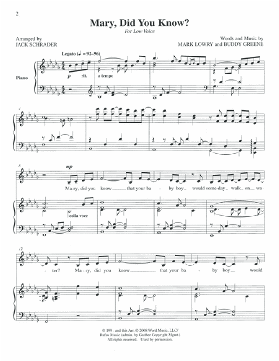 Mary, Did You Know? Solo 4-Part scores gallery preview page 3