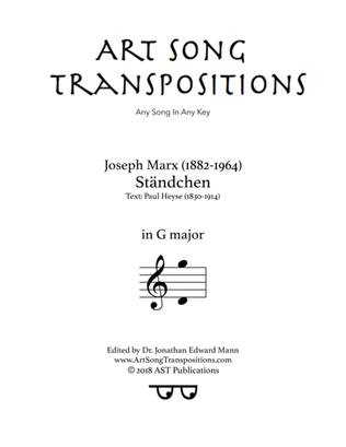 MARX: Ständchen (transposed to G major)
