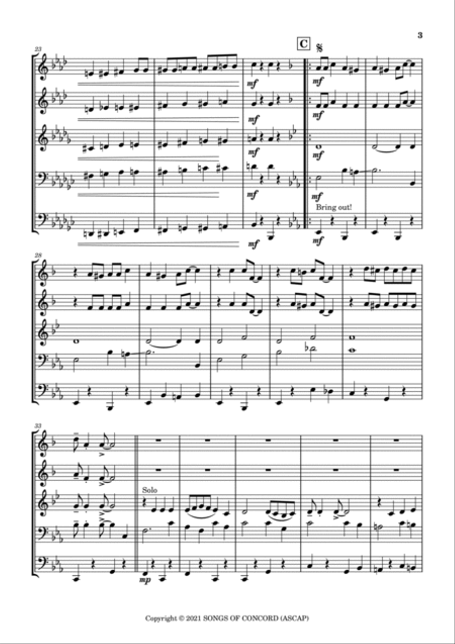 Yerba Buena Strut Yerba Buena Strut Brass Ensemble scores gallery preview page 4