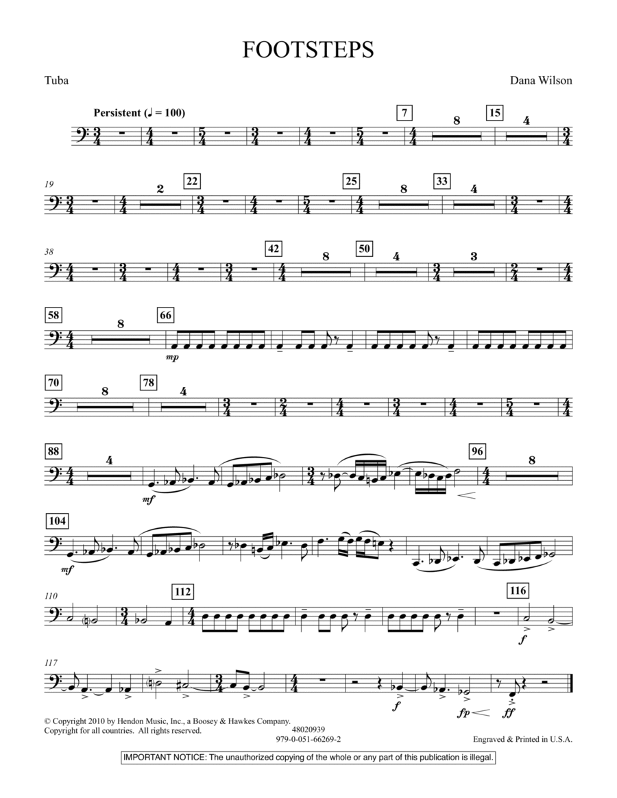Footsteps - Tuba Footsteps - Tuba Tuba scores gallery preview page 1