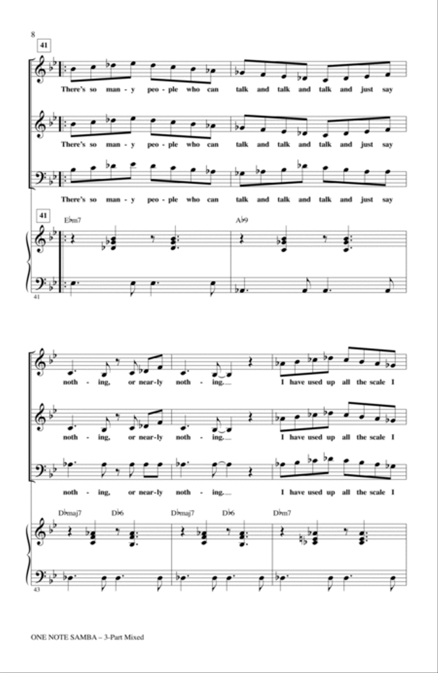 One Note Samba (Samba De Uma Nota So) 3-Part scores gallery preview page 6