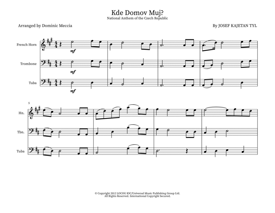 Kde Domov Muj? Small Ensemble scores gallery preview page 1