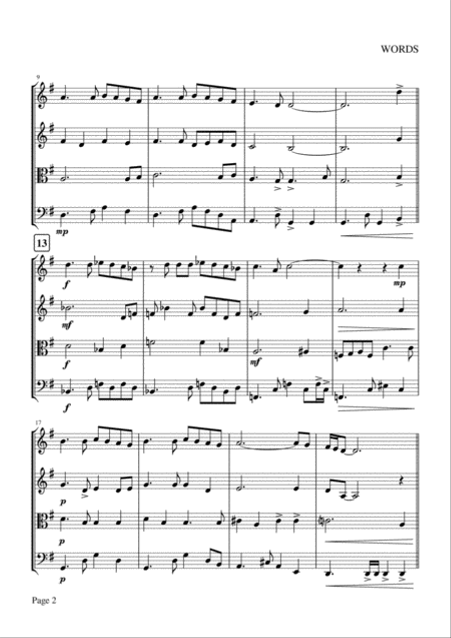 Words String Quartet scores gallery preview page 2
