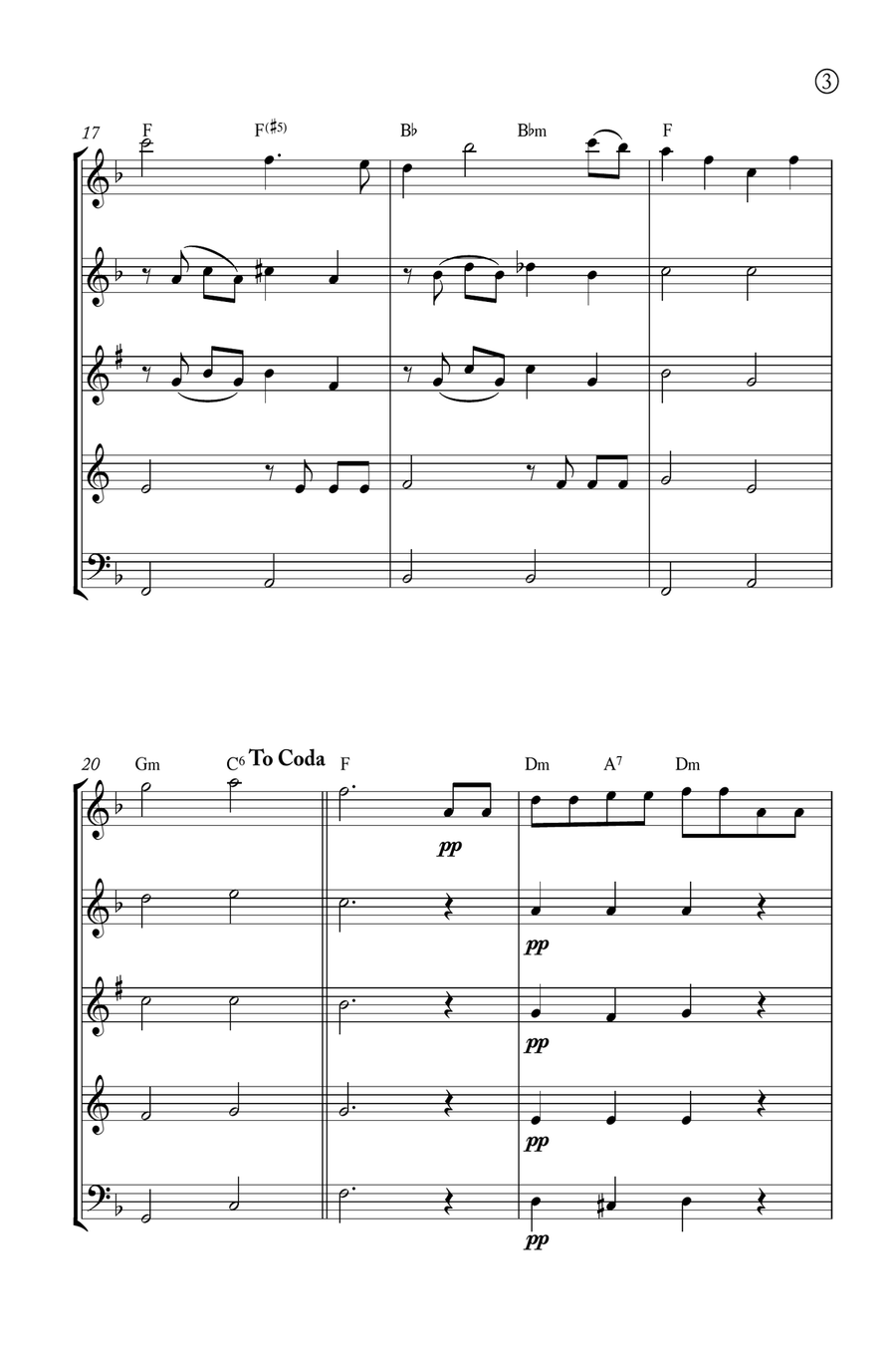 Hymne A L'amour Woodwind Quintet scores gallery preview page 3