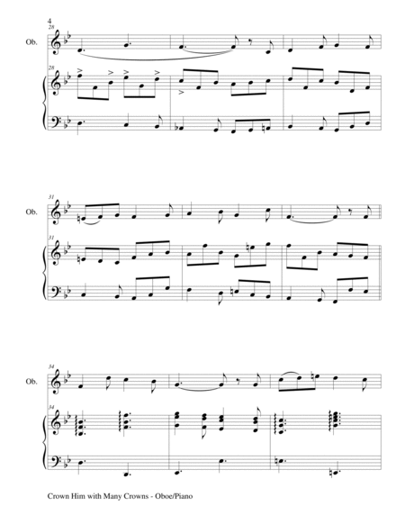 CROWN HIM WITH MANY CROWNS (Duet – Oboe and Piano/Score and Parts) image number null