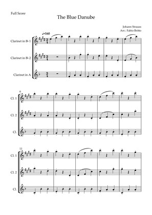The Blue Danube (Waltz by Johann Strauss) for Clarinet Trio