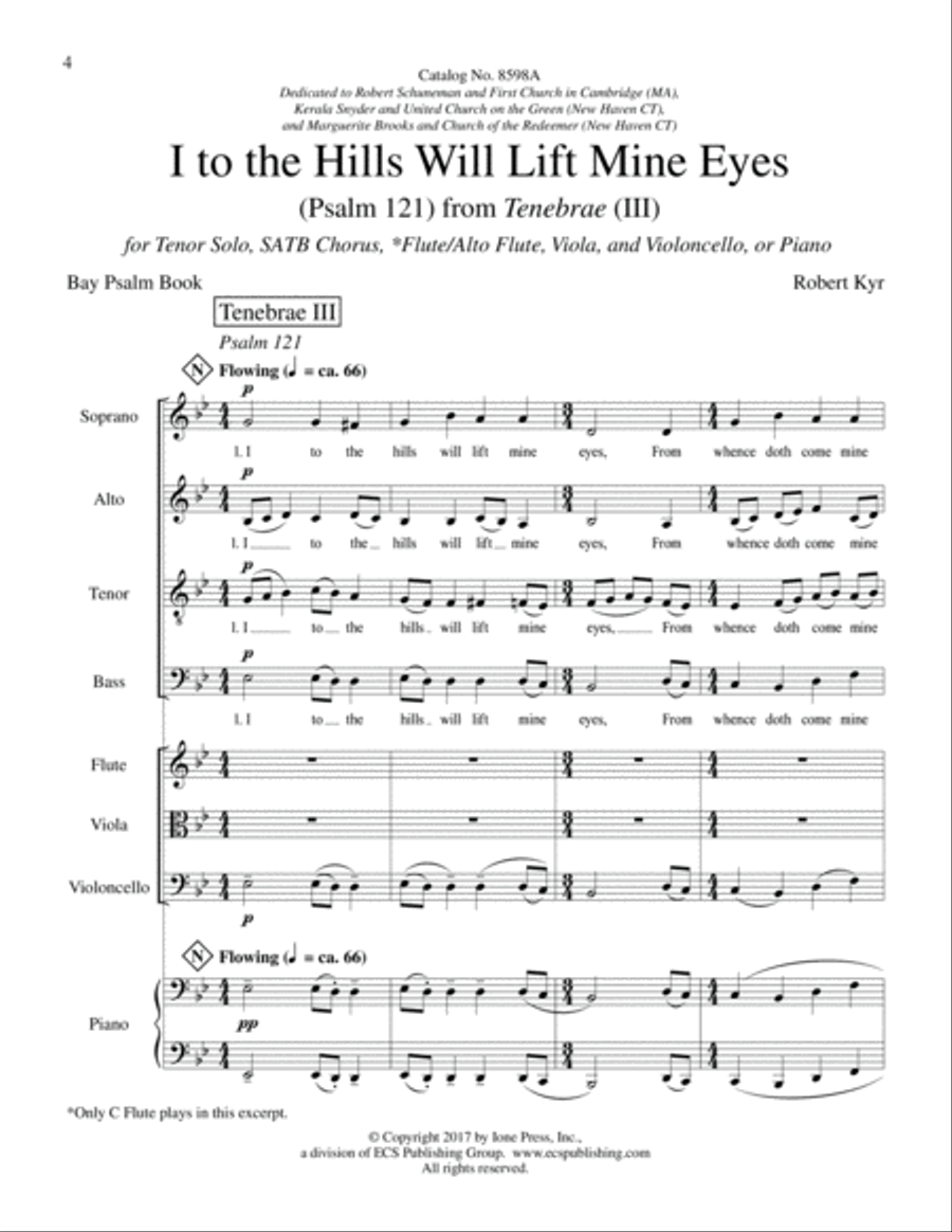 I to the Hills Will Lift Mine Eyes (Psalm 121): from Tenebrae (III) Choir scores gallery preview page 3
