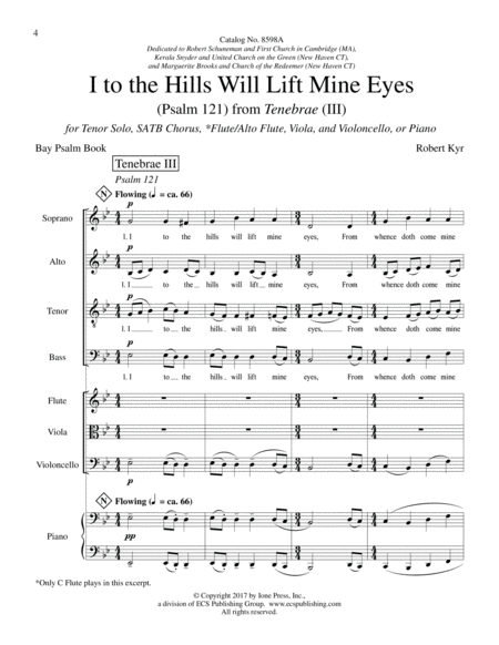 I to the Hills Will Lift Mine Eyes (Psalm 121): from Tenebrae (III) (Downloadable Full Score)