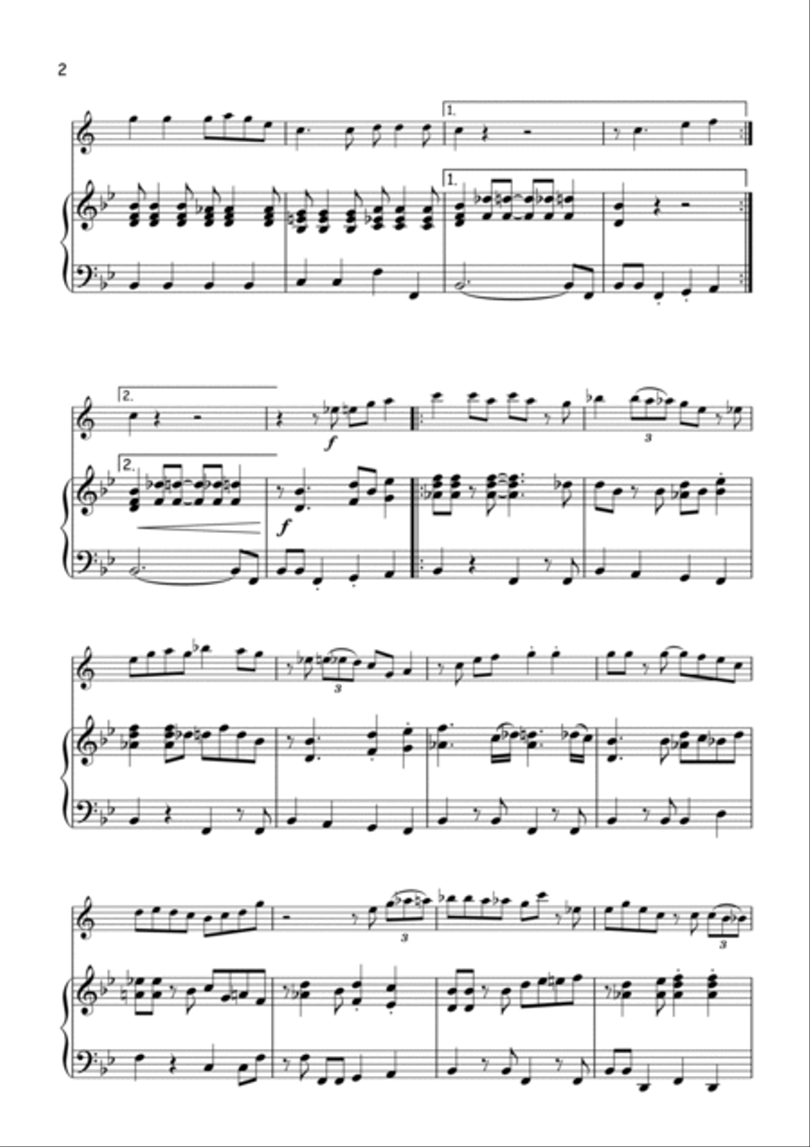 When The Saints Go Marching In for Solo Clarinet in Bb and Piano B-Flat Clarinet scores gallery preview page 2