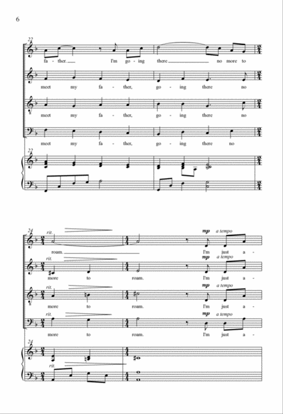 Poor Wayfaring Stranger Poor Wayfaring Stranger 4-Part scores gallery preview page 4