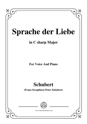Schubert-Sprache der Liebe,Op.115 No.3,in C sharp Major,for Voice&Piano