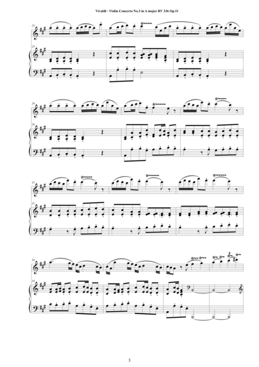 Vivaldi - Violin Concerto No.3 in A major RV 336 Op.11 for Violin and Cembalo (or Piano) image number null