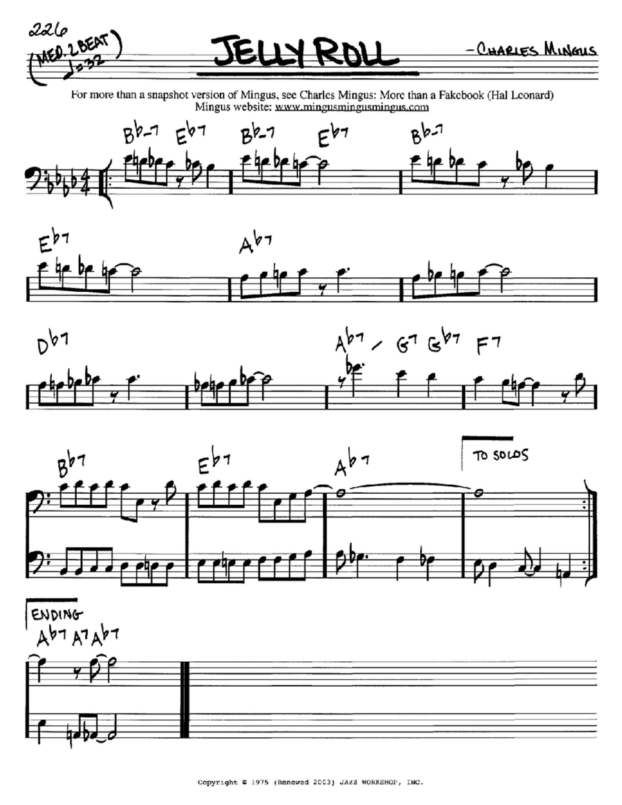 Jelly Roll Jelly Roll Piano scores gallery preview page 1