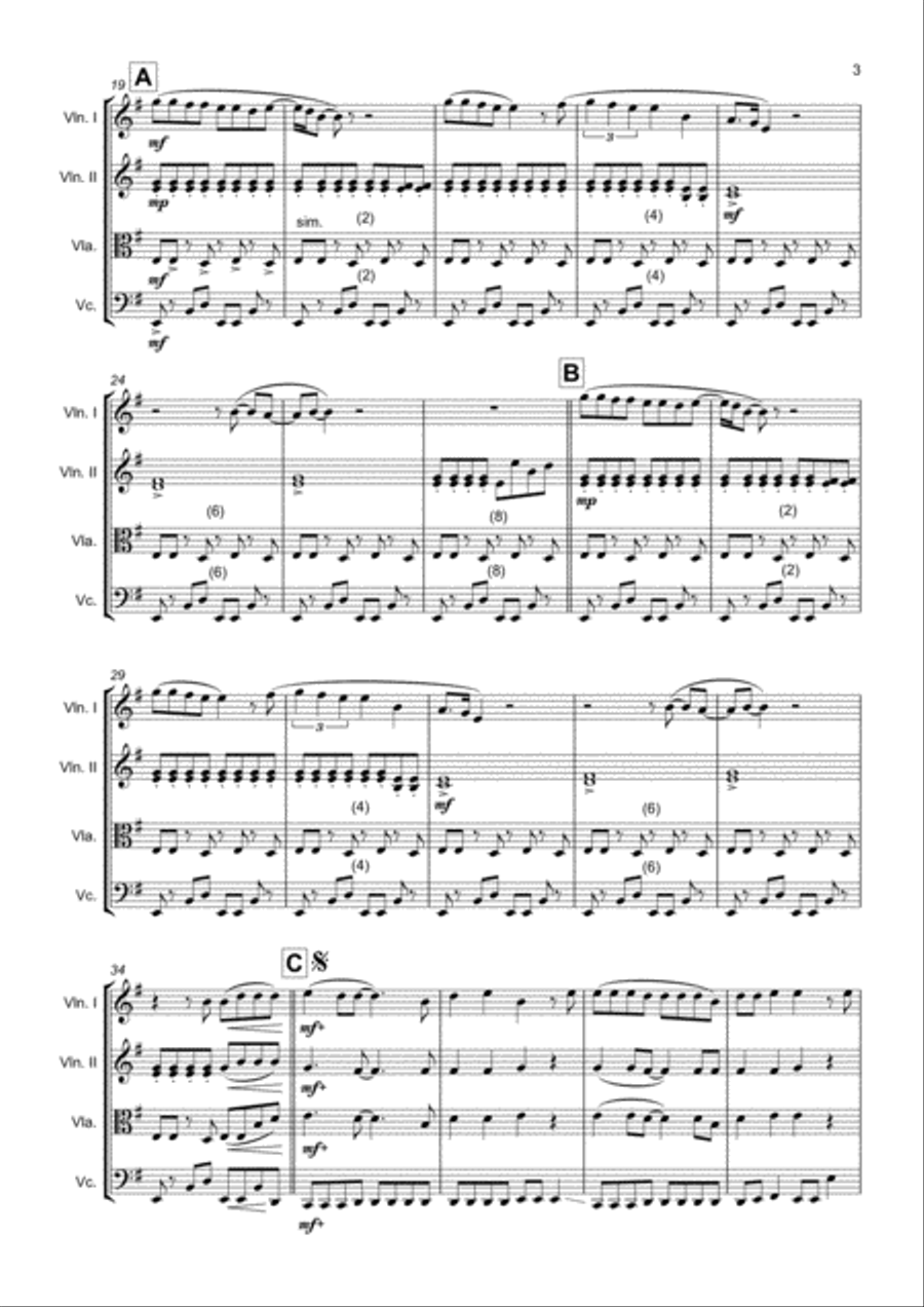 Livin' On A Prayer String Quartet scores gallery preview page 2