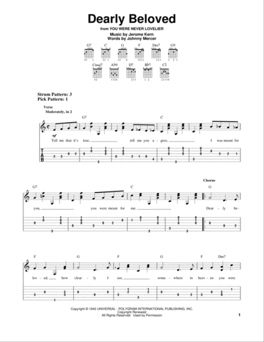 Dearly Beloved Electric Guitar scores gallery preview page 1