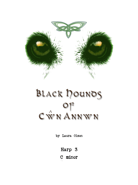 Black Hounds of Cŵn Annwn for Harp Ensemble (C minor)-Harp 3 part only image number null