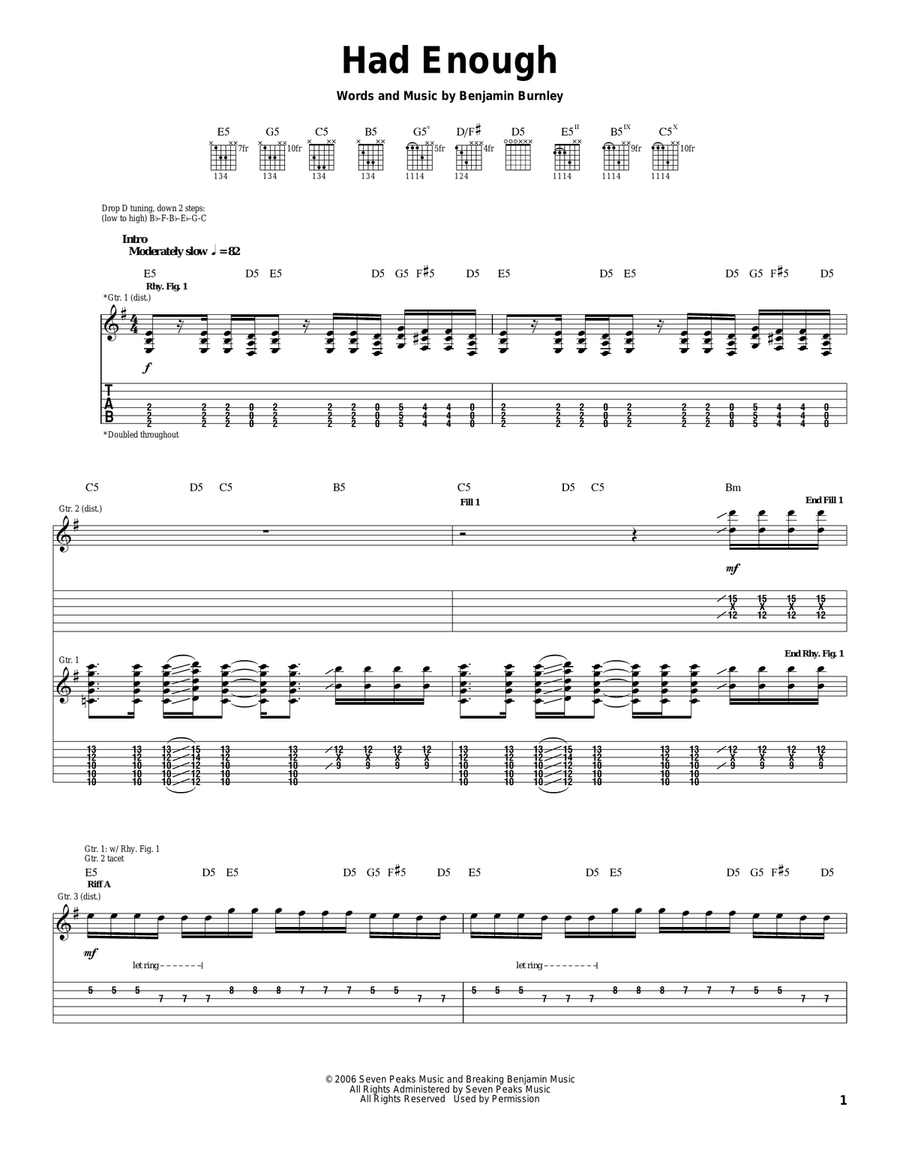 Had Enough Acoustic Guitar scores gallery preview page 1