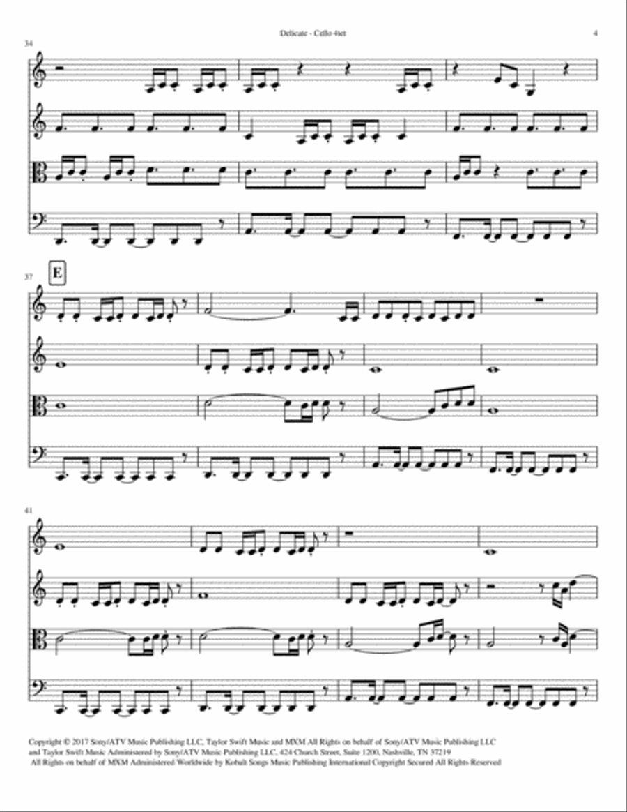 Delicate String Quartet scores gallery preview page 4