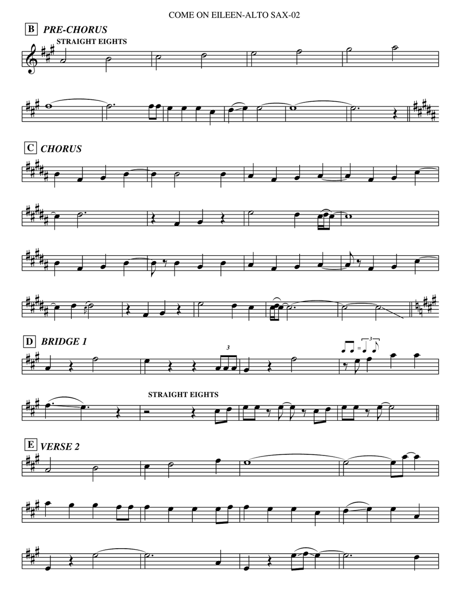 Come On Eileen Alto Saxophone scores gallery preview page 2