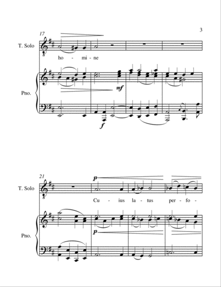 Ave Verum Corpus Tenor Voice and Piano - Intermediate level Tenor Voice scores gallery preview page 3