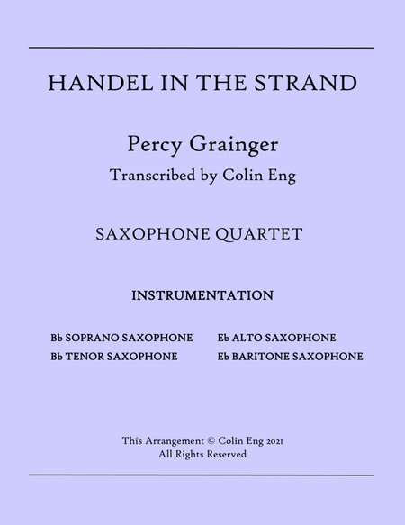 Handel in the Strand (Saxophone Quartet) image number null