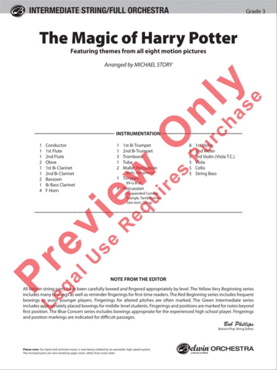The Magic of Harry Potter Full Orchestra scores gallery preview page 2