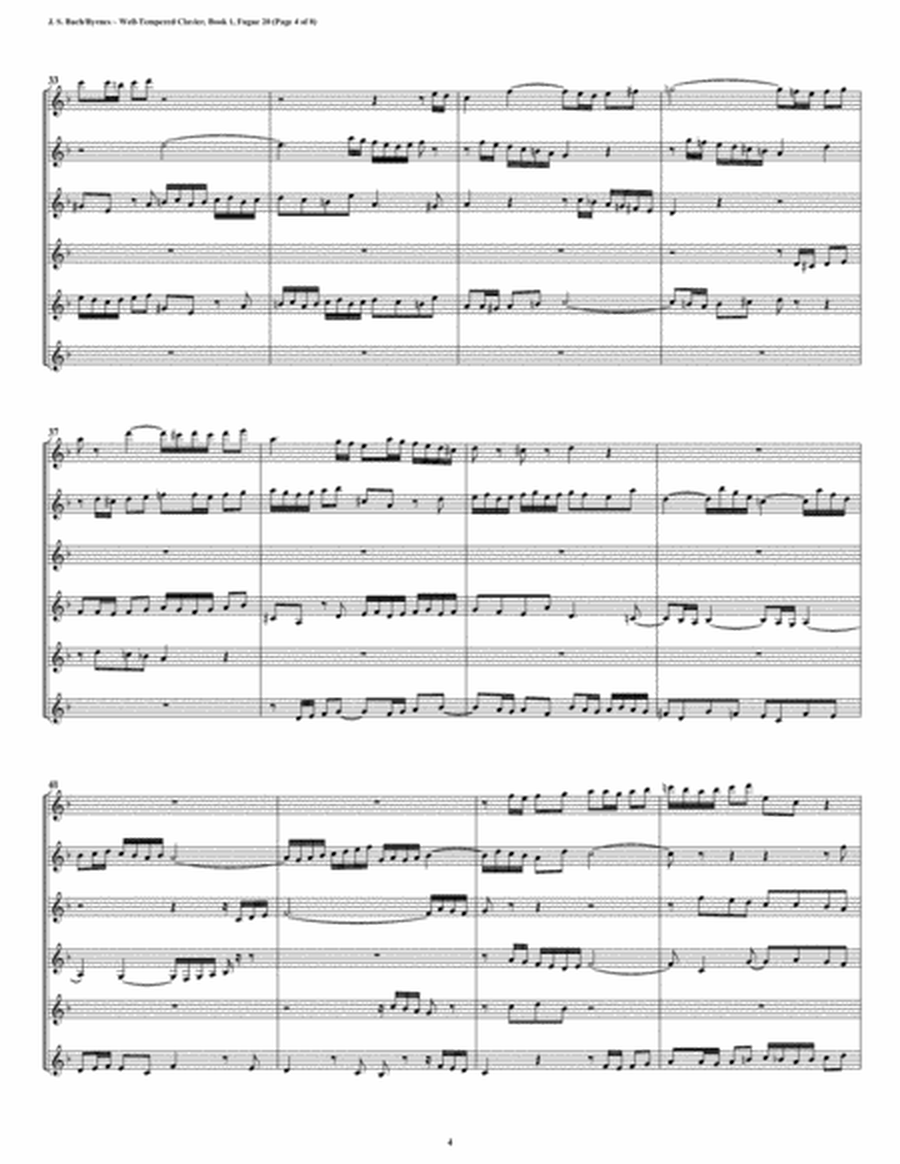 Fugue 20 from Well-Tempered Clavier, Book 1 (Clarinet Sextet) image number null
