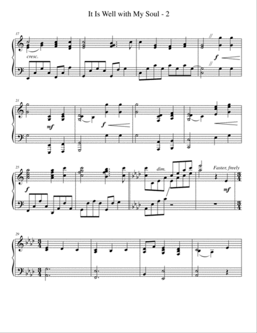 It Is Well With My Soul Piano Solo scores gallery preview page 2