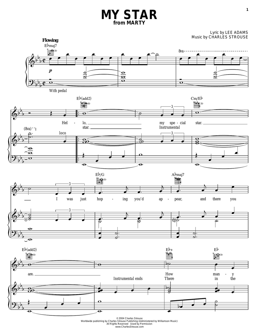 My Star Piano, Vocal, Guitar scores gallery preview page 1