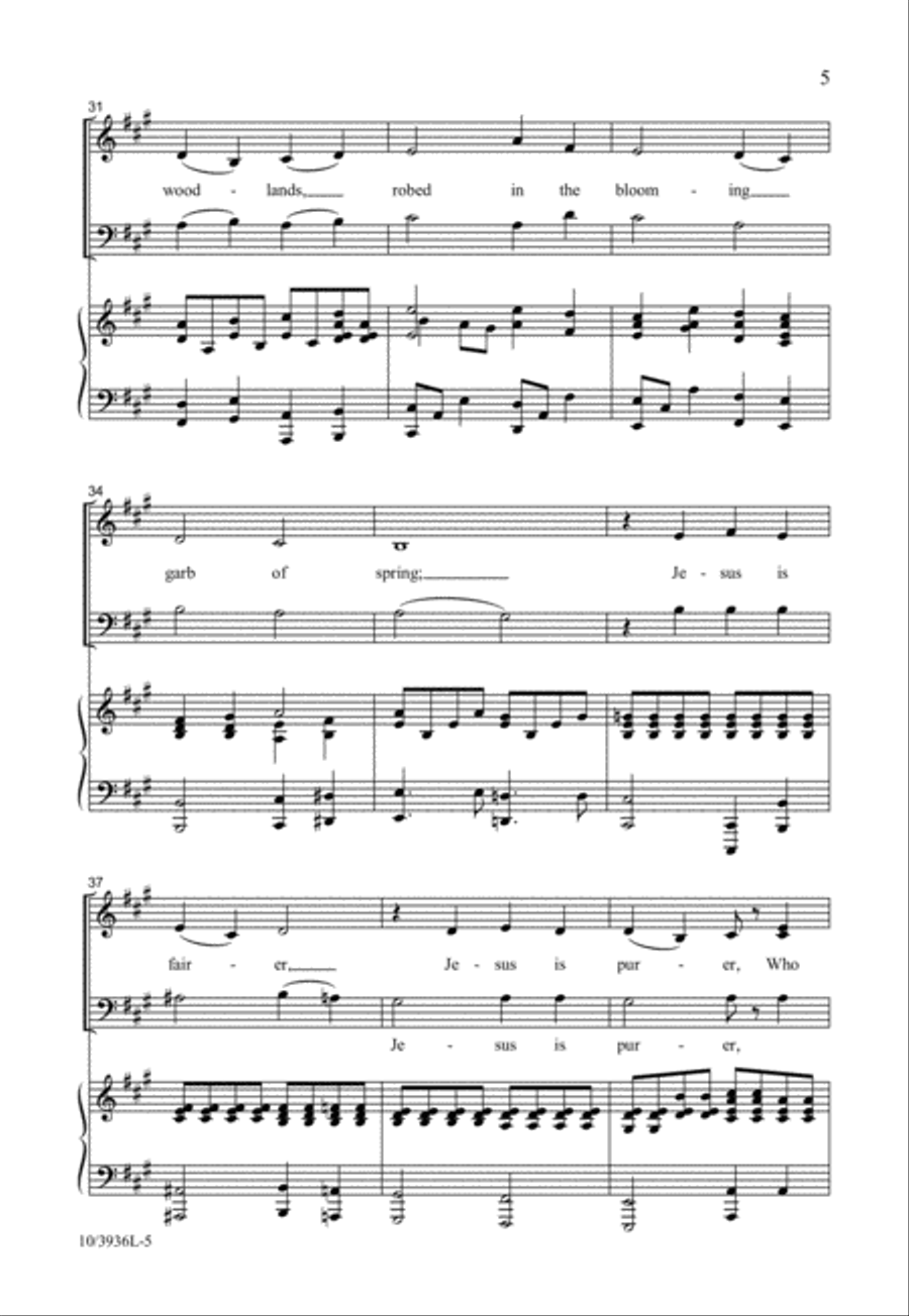 Fairest Lord Jesus 4-Part scores gallery preview page 6