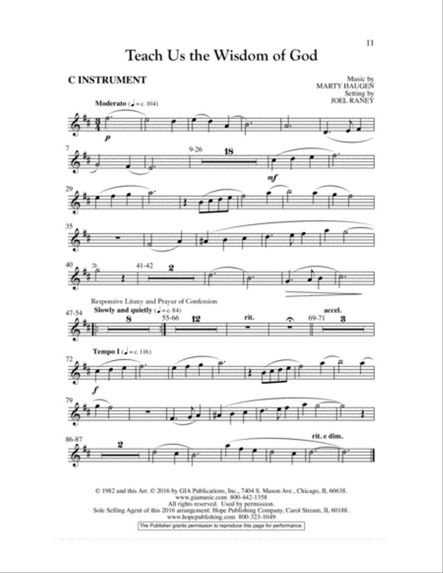 Teach Us the Wisdom of God 4-Part scores gallery preview page 11