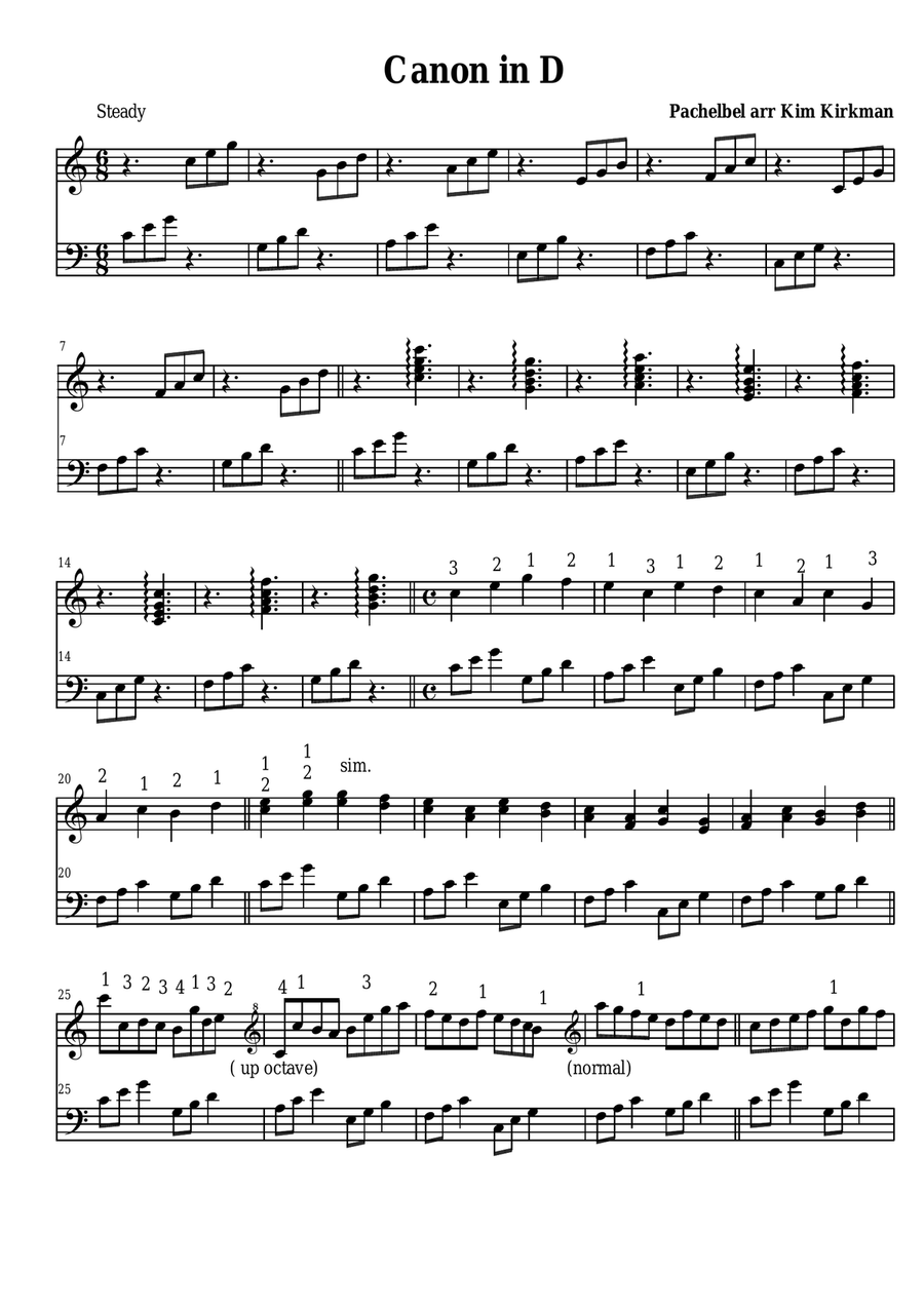 Pachelbel's Canon in C for harp Harp scores gallery preview page 1