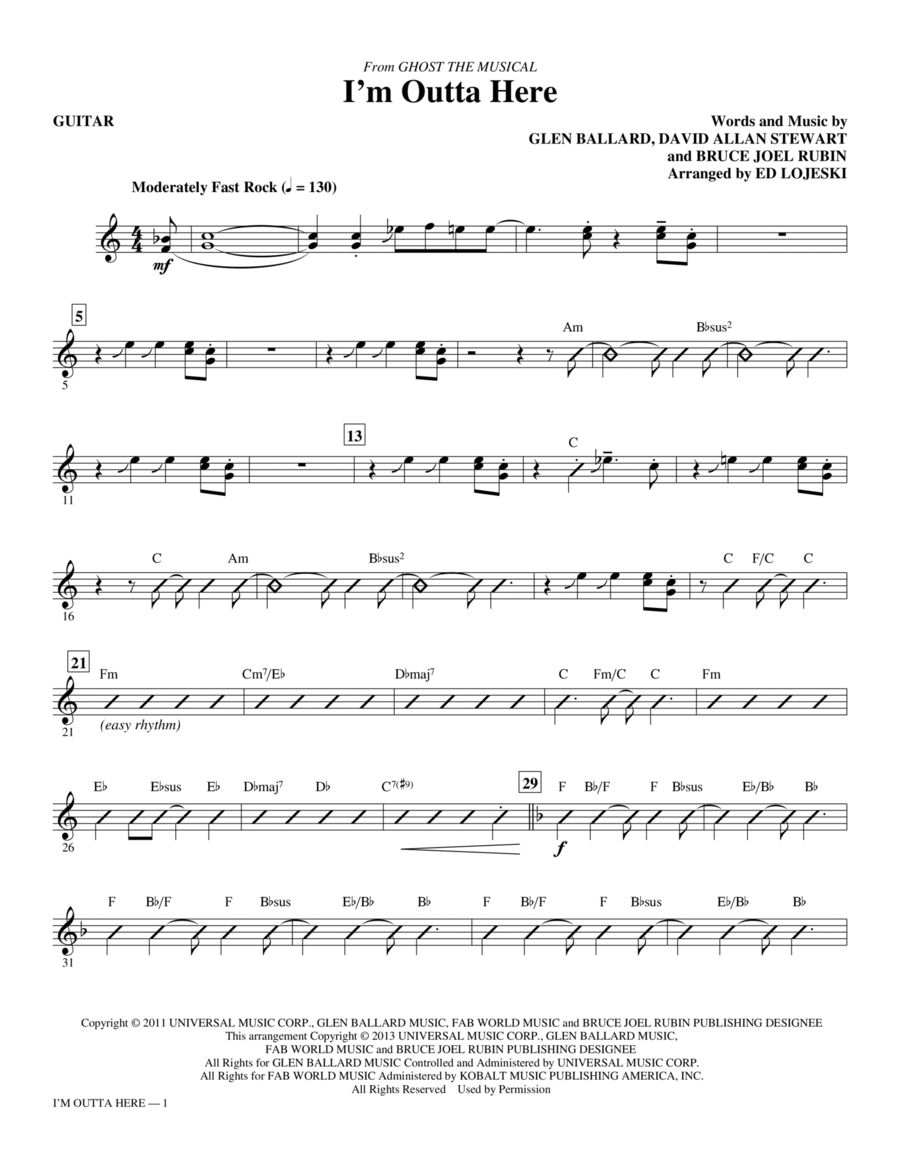 I'm Outta Here - Guitar I'm Outta Here - Guitar Choir scores gallery preview page 1