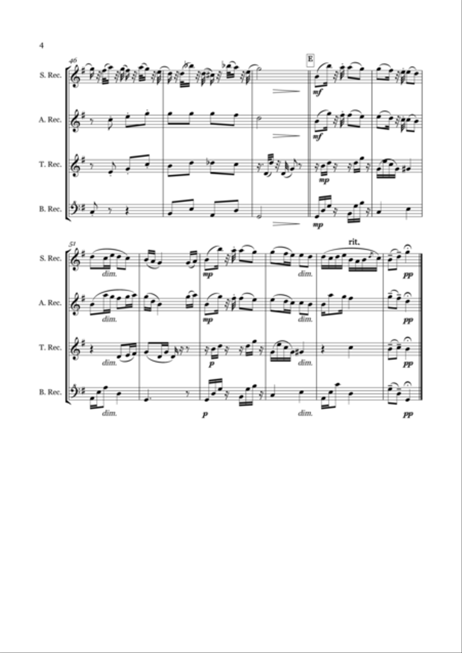 Humoresque No. 7 for Recorder Quartet image number null