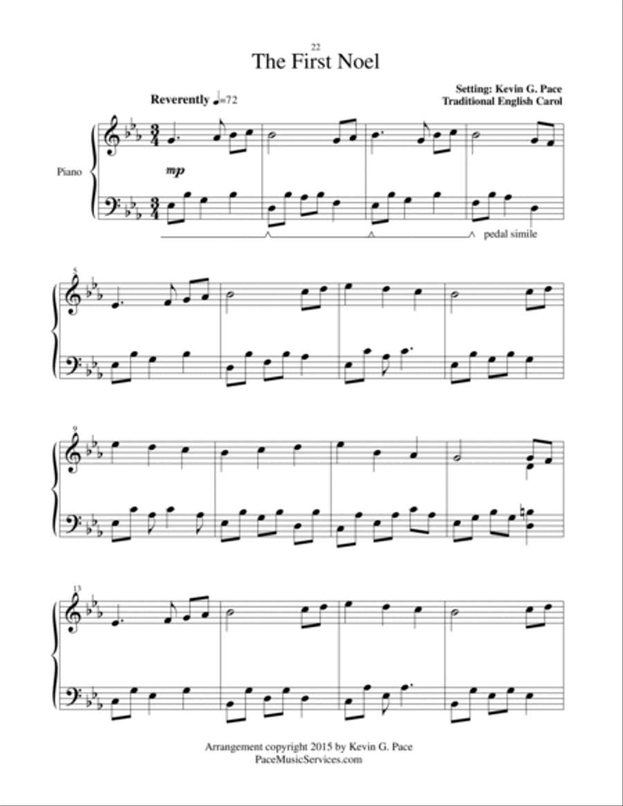 The First Noel - moderate level piano solo Piano Solo scores gallery preview page 2