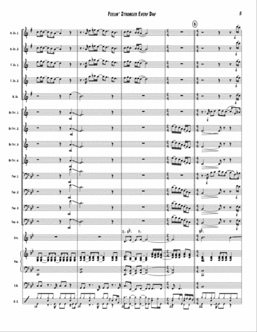 Feelin' Stronger Every Day Jazz Ensemble scores gallery preview page 5