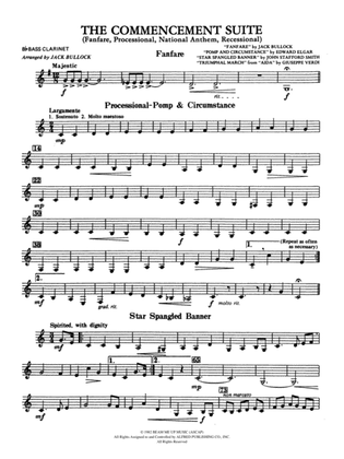 Book cover for Commencement Suite (featuring a Fanfare, Processional, The National Anthem and a Recessional): B-flat Bass Clarinet