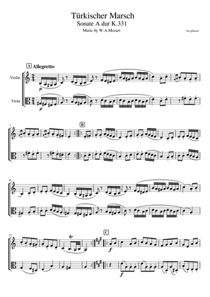 "Turkish March K.331" Violin & Viola / non accompaniment