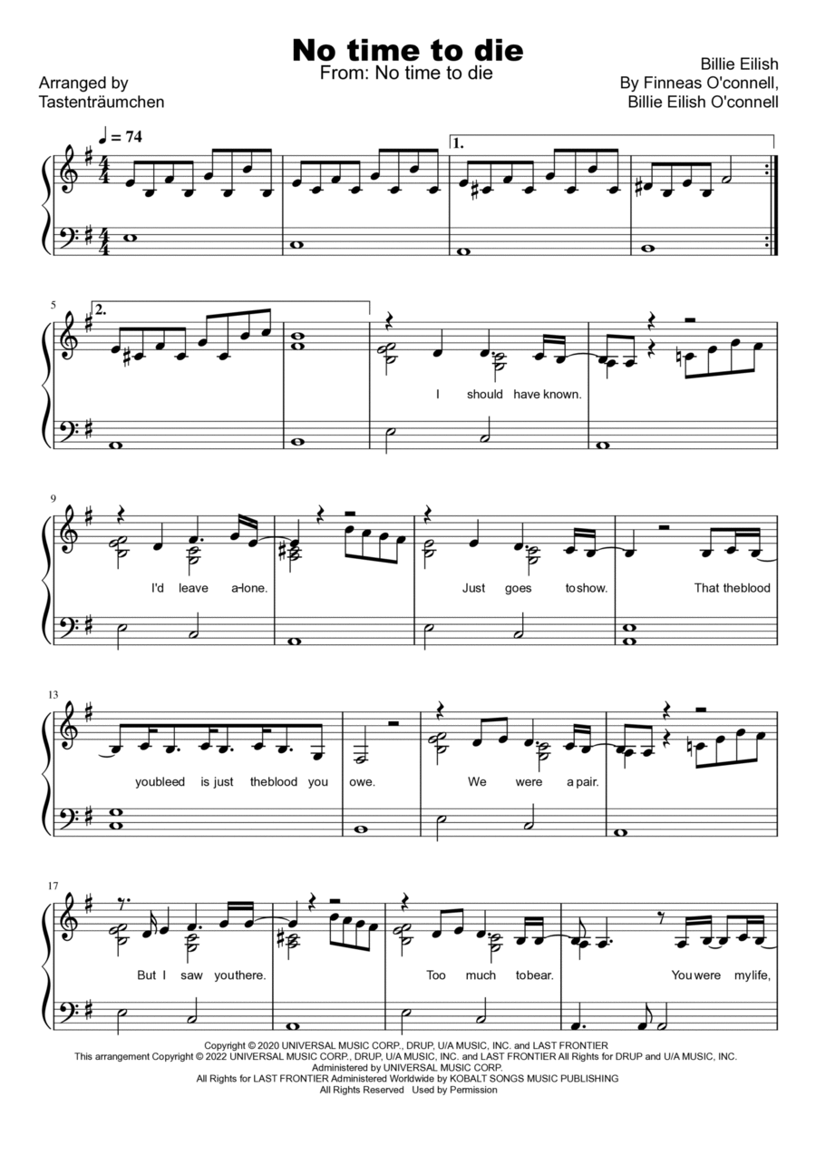 No Time To Die Voice scores gallery preview page 1