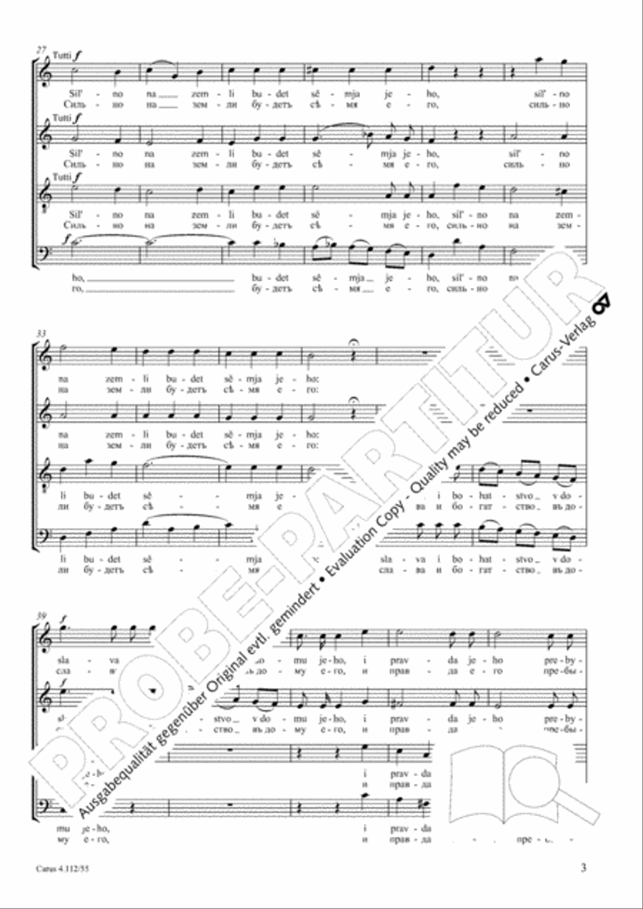 Blessed is the man that feareth the Lord (Blazen muz) 4-Part scores gallery preview page 4
