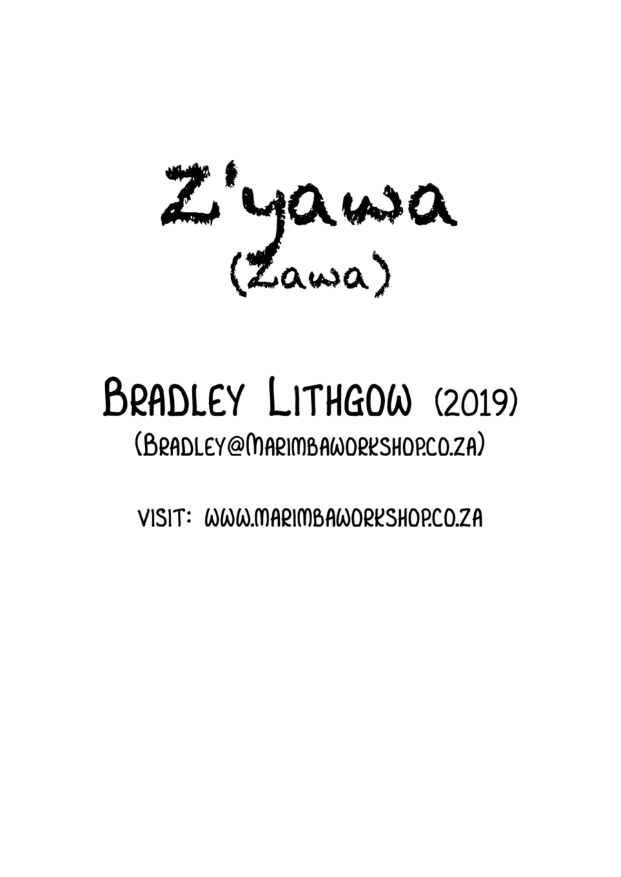 Z'yawa (Zawa) for African Marimba Band (Diatonic In C) Percussion Ensemble scores gallery preview page 1