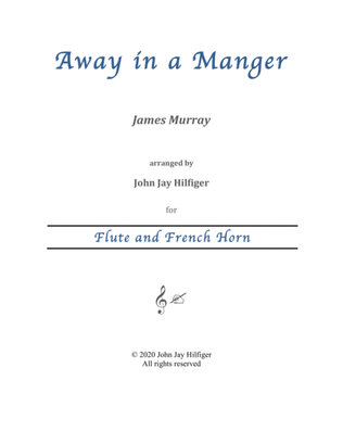 Book cover for Away in a Manger for Flute and French Horn