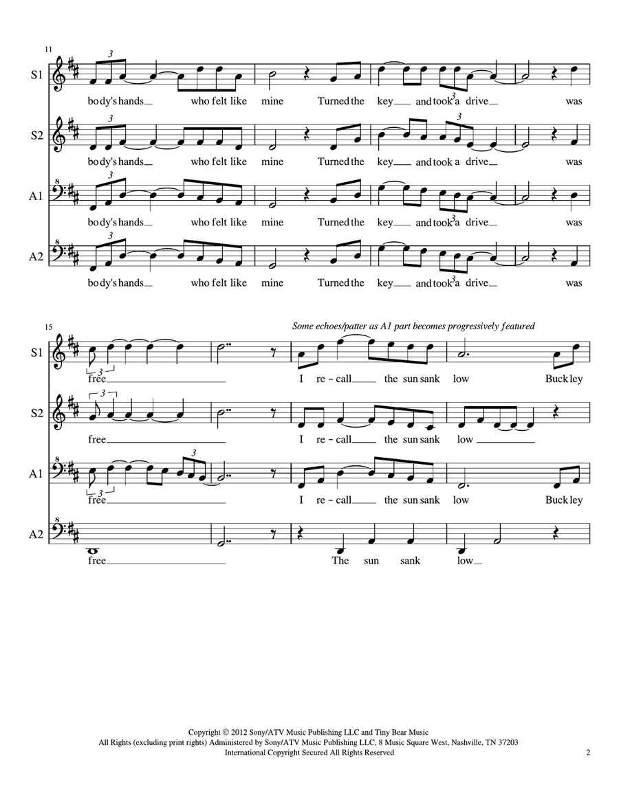 Once Upon Another Time SSAA scores gallery preview page 2