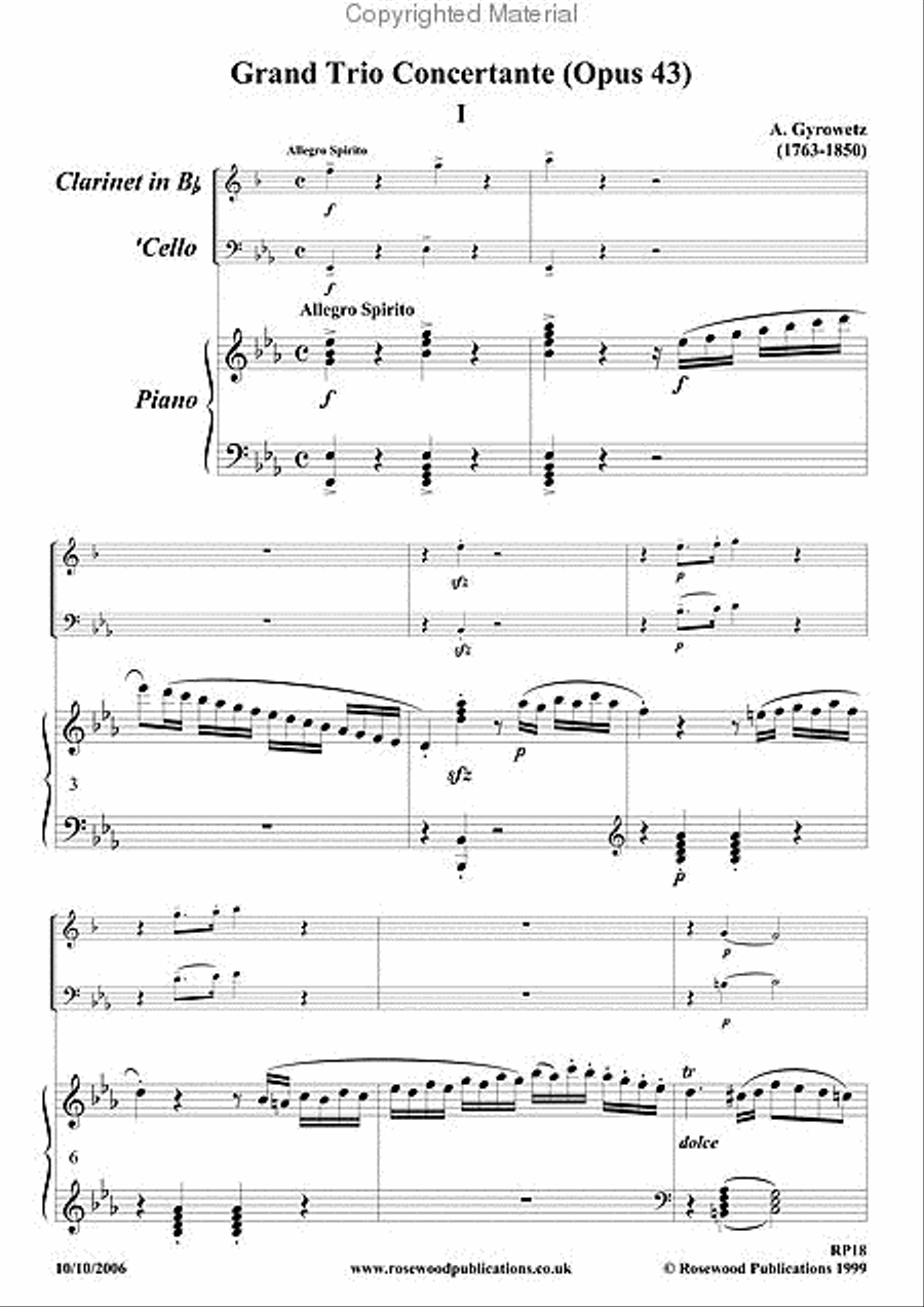 Trio, Op. 43 Clarinet scores gallery preview page 2
