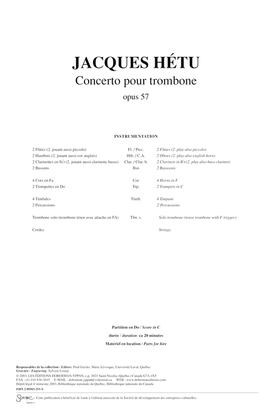 Book cover for Concerto for trombone op. 57 (score)