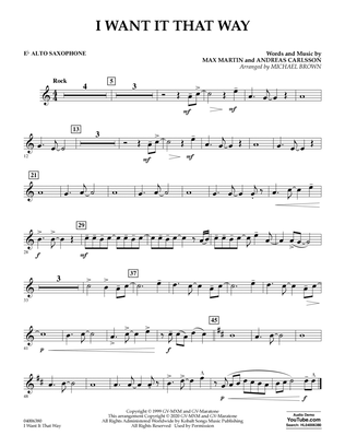 Book cover for I Want It That Way (arr. Michael Brown) - Eb Alto Saxophone