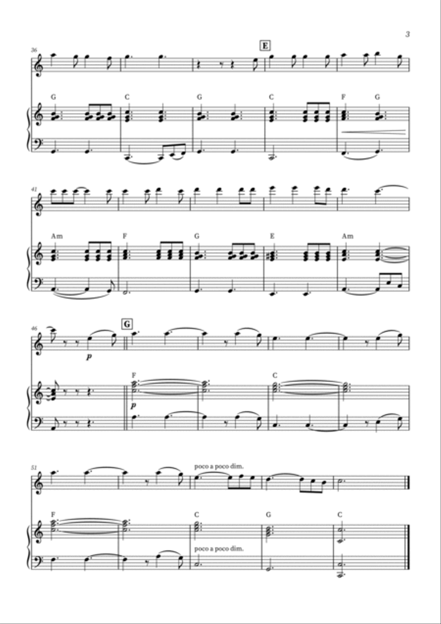 Hallelujah Flute Solo scores gallery preview page 3