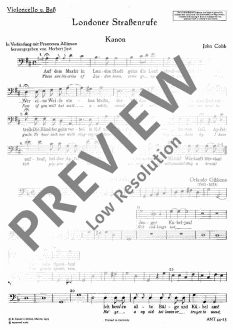 Londoner Straßenrufe Londoner Straßenrufe Part scores gallery preview page 2