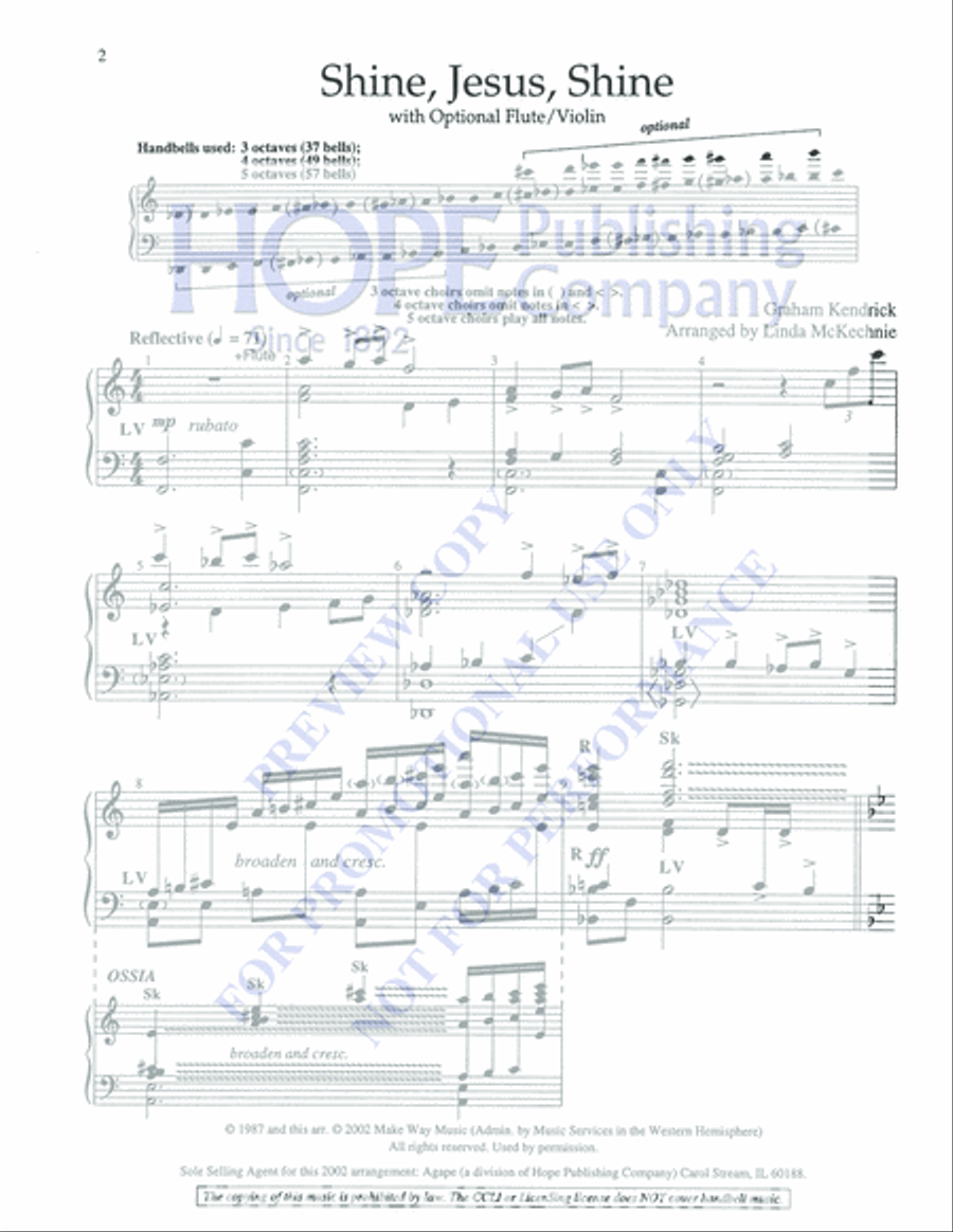 Shine, Jesus, Shine Shine, Jesus, Shine 5-Octaves scores gallery preview page 2