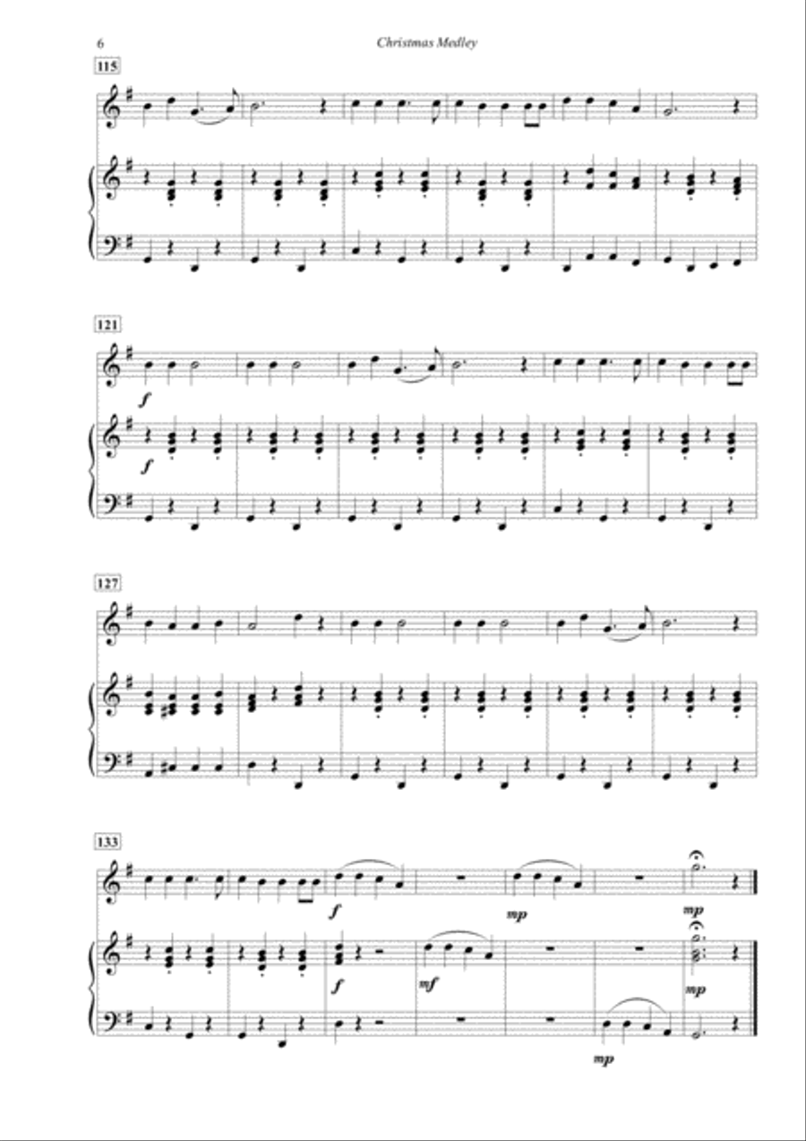 Christmas Medley for Oboe and Piano Piano scores gallery preview page 6